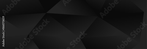 Abstract dark black Geometric banner design background.