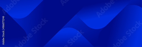 Abstract Blue fluid gradient Geometric banner design background.