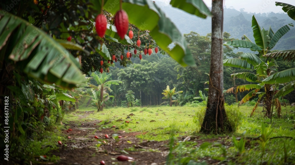 Lush Cocoa Plantation in the Tropics Lush Cocoa Plantation in the Tropics