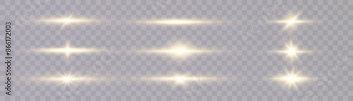 Glowing light effect. Sparkling highlights of a bright flash with a bright flickering shimmer. Vector illustration.	
