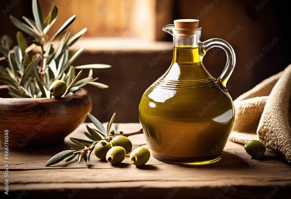 rustic artisan olive oil ceramic jug wooden table, organic, handmade, condiment, ingredient, healthy, natural, mediterranean, cuisine, kitchen, cooking rustic artisan olive oil ceramic jug wooden table, organic, handmade, condiment, ingredient, healthy, natural, mediterranean, cuisine, kitchen, cooking
