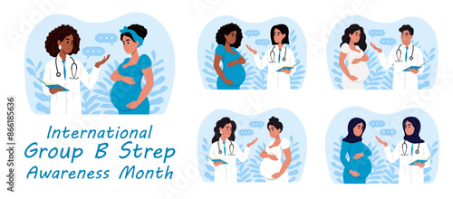 International Group B Strep Awareness Month. Vector template for banner, greeting card, poster.