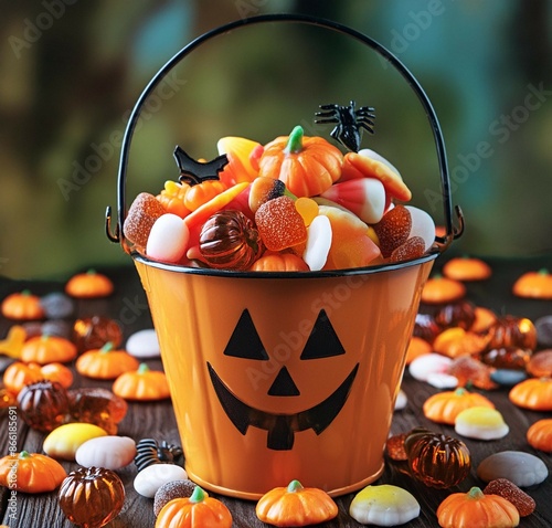 halloween candy in a bucket