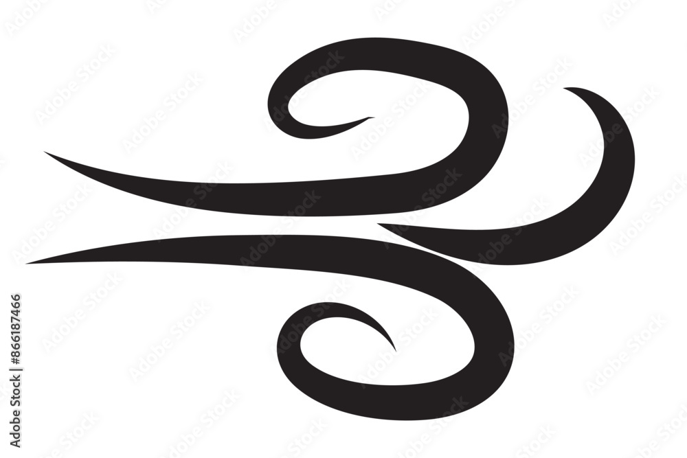 A set of vector icons of blowing wind and sea waves. A symbol of windy weather. Editable stroke A set of vector icons of blowing wind and sea waves. A symbol of windy weather. Editable stroke