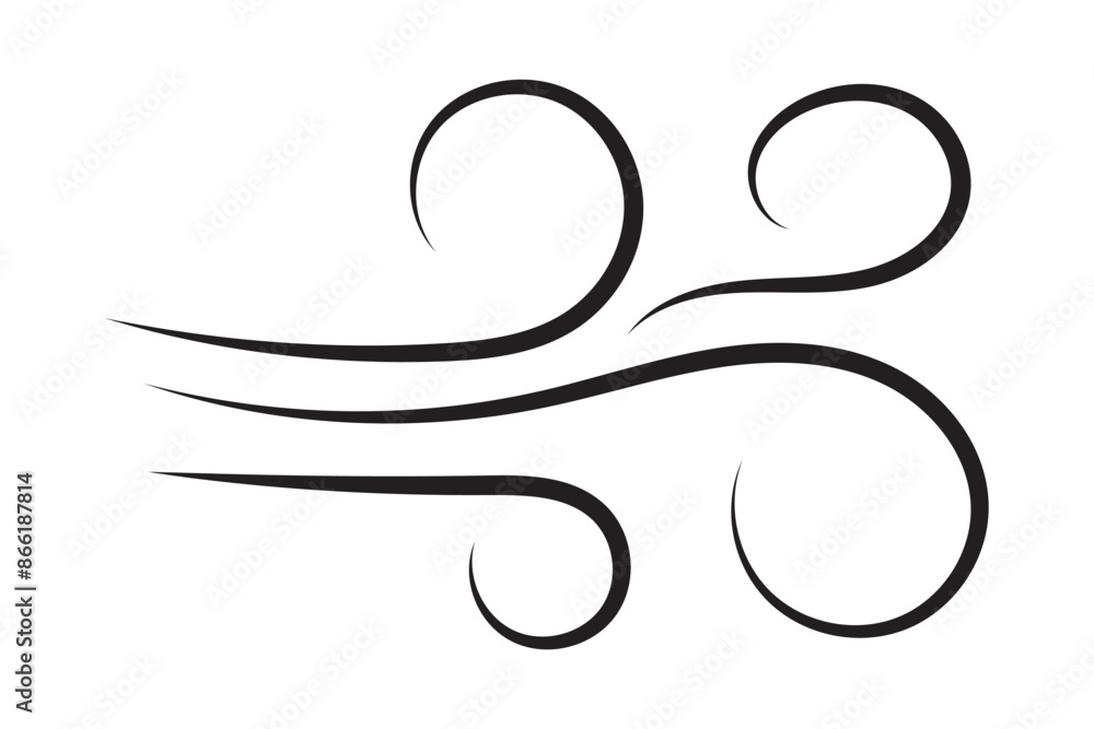 Wind blowing linear icons set, black silhouette icons smell swirling air or fog. Vector elements isolate. Wind blowing linear icons set, black silhouette icons smell swirling air or fog. Vector elements isolate.