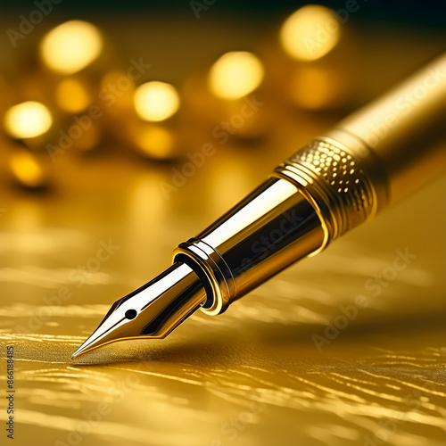 Golden fountain pen