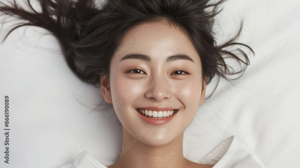 Smiling Woman Lying Down on White Sheets
Smiling Woman Lying Down on White Sheets