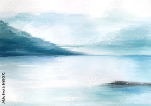 abstract minimal hand painted ocean landscape background  © Kirsty Pargeter