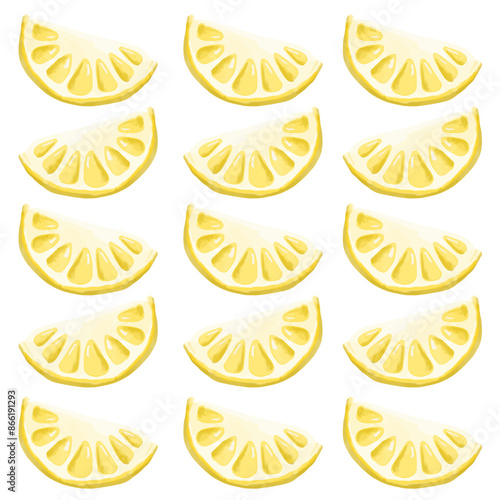 hand painted watercolour lemon slice pattern background