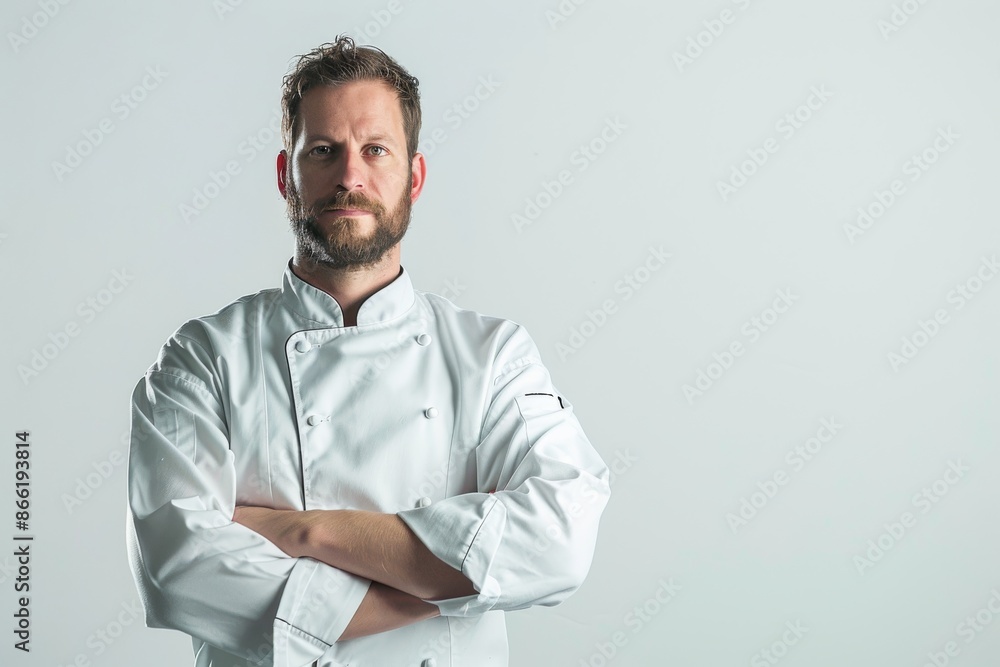 Confident Chef in White Uniform Confident Chef in White Uniform