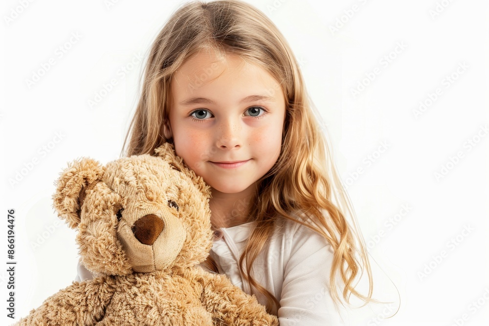 Cute Little Girl Holding Teddy Bear Cute Little Girl Holding Teddy Bear