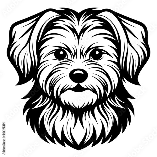 Maltese dog silhouette Vector and illustration isolated on white, design for laser cutting wall art and POD.