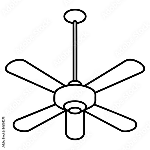 Ceiling fan vector illustration 