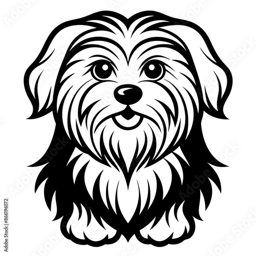 Maltese dog silhouette Vector and illustration isolated on white, design for laser cutting wall art and POD.