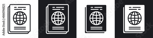 Passport icon set