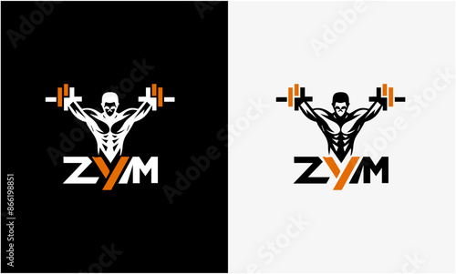 Gym logo icon, boy’s body finesse center, gym logo concept idea professional bodybuilding center, ladies & boy 