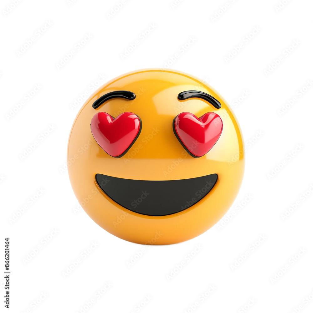 happy emoji with heart eyes, png on transparent background happy emoji with heart eyes, png on transparent background