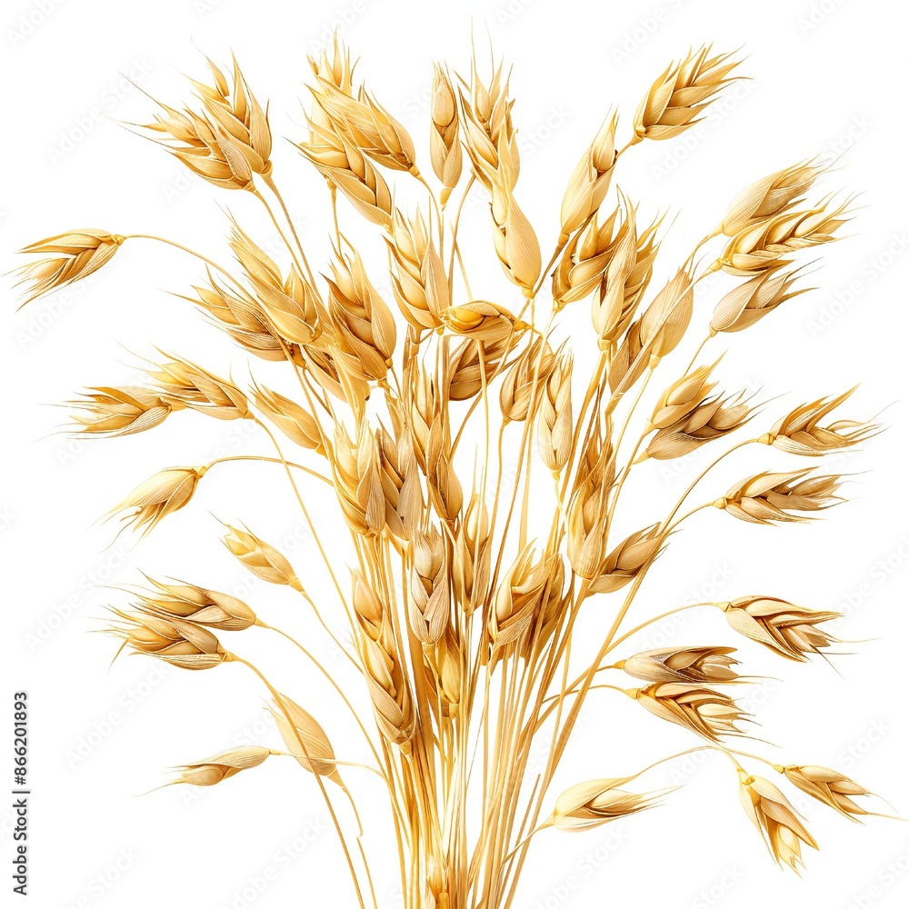 Very detailed single oat flake closeup isolated on white background Generative Ai Very detailed single oat flake closeup isolated on white background Generative Ai
