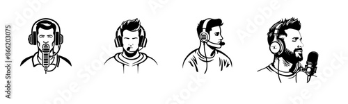 illustration of a podcast talk logo