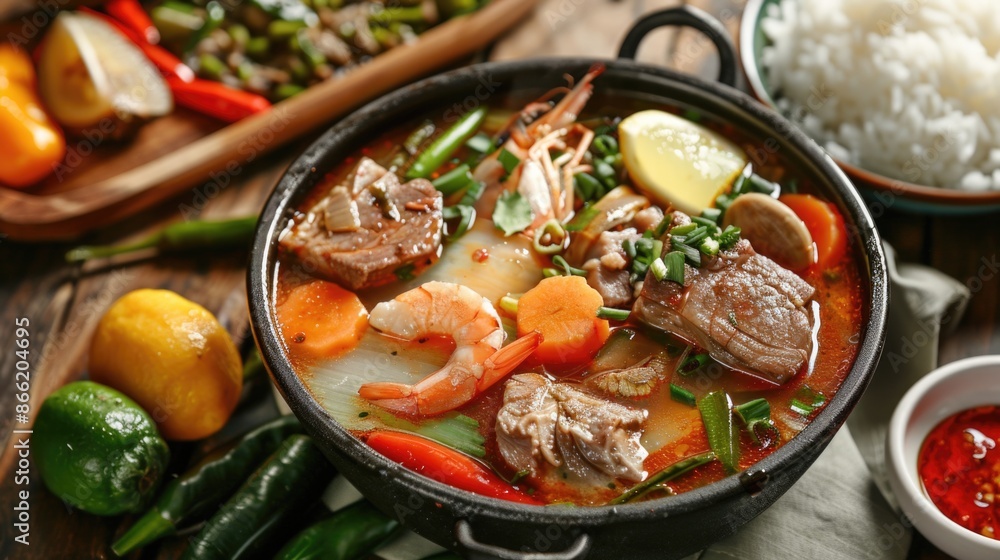 A delicious ready-to-eat dish, Sinigang A delicious ready-to-eat dish, Sinigang