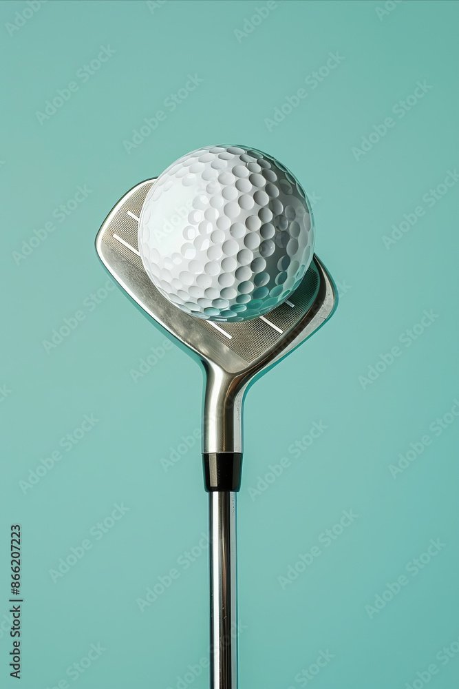 Golf balls balanced on a golf club. Abstract golfing background Golf balls balanced on a golf club. Abstract golfing background
