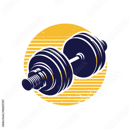 Vector dumbbell isolated on white background