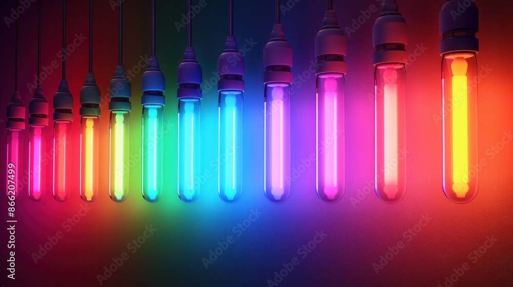 Illustration of a color temperature scale, depicting interior lights in ...