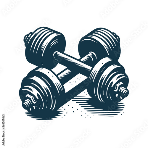 Vector dumbbell isolated on white background