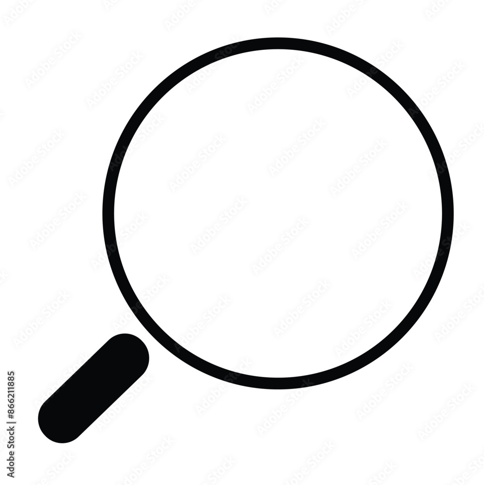 Magnifying glass icon, vector magnifier or loupe sign. Magnifying glass icon, vector magnifier or loupe sign.