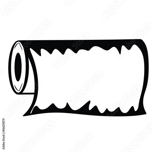 White paper towels on a white background. Vector illustration