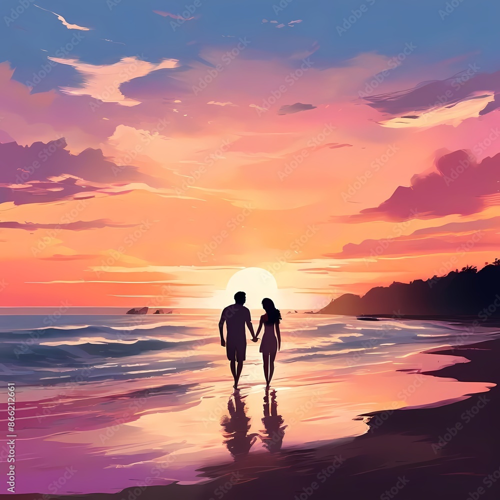 Couple Holding Hands on Sunset Beach
Romantic Sunset Stroll on the Beach
Silhouetted Couple on a Beach at Sunset
Love on the Beach: Couple Holding Hands Couple Holding Hands on Sunset Beach
Romantic Sunset Stroll on the Beach
Silhouetted Couple on a Beach at Sunset
Love on the Beach: Couple Holding Hands