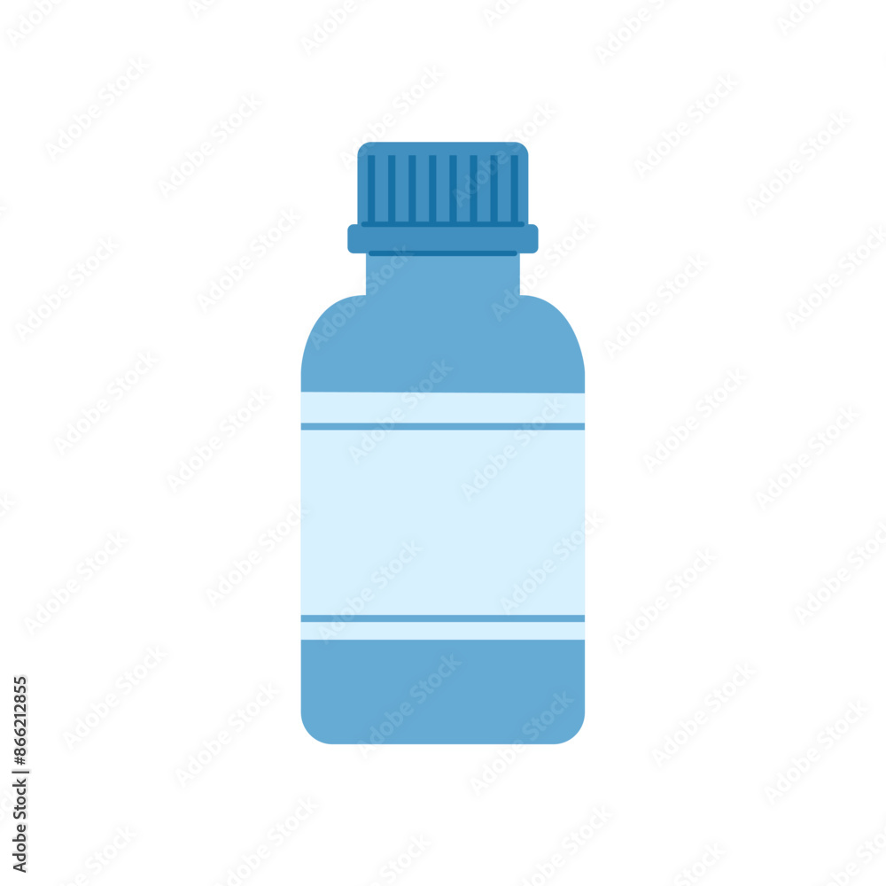 Flat medicine bottle for pills. Pharmacy treatment. Drug pills container Flat medicine bottle for pills. Pharmacy treatment. Drug pills container