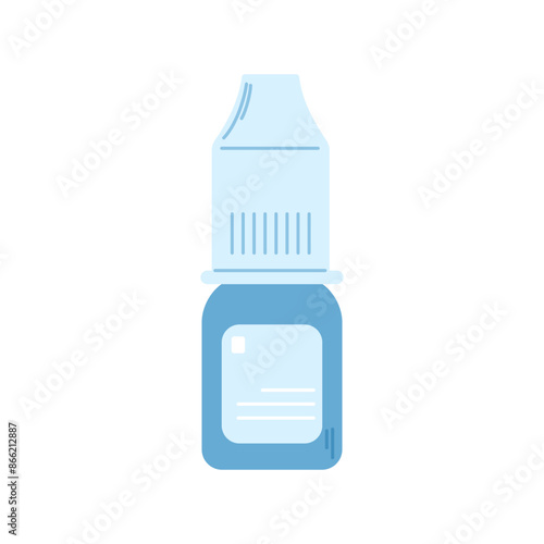 Drops for relief for runny nose. Nasal bottle with liquid. Nasal dropper remedy
