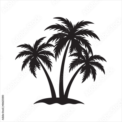 Palm Trees silhouette design vector art AI generated 