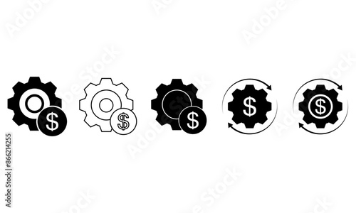 Set Of Production and Cost Optimization Icon, Simple Icon Vector Design, best used for presentation, application, web and banner