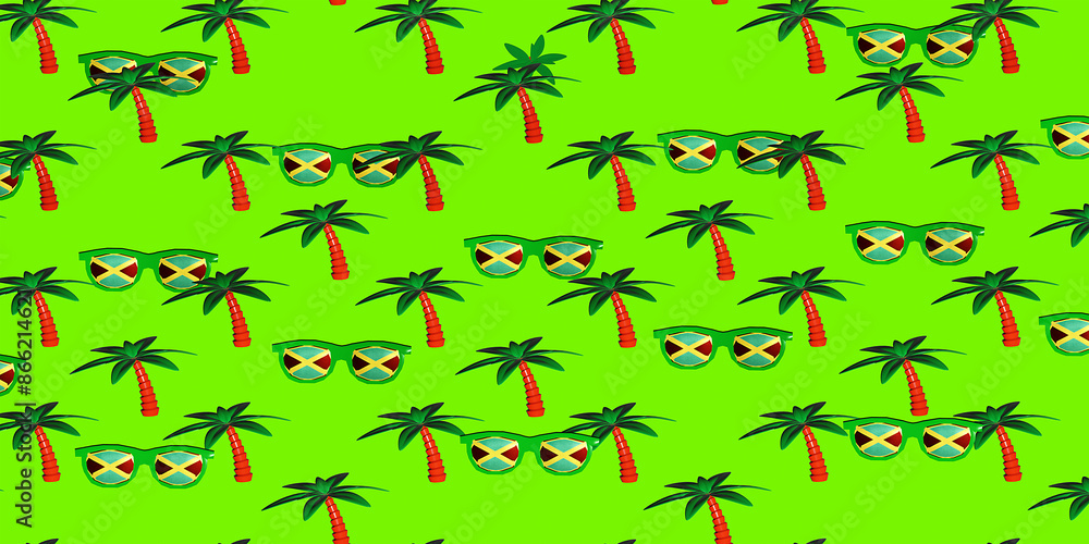 Fototapeta premium Jamaica pattern illustration. 3d render.