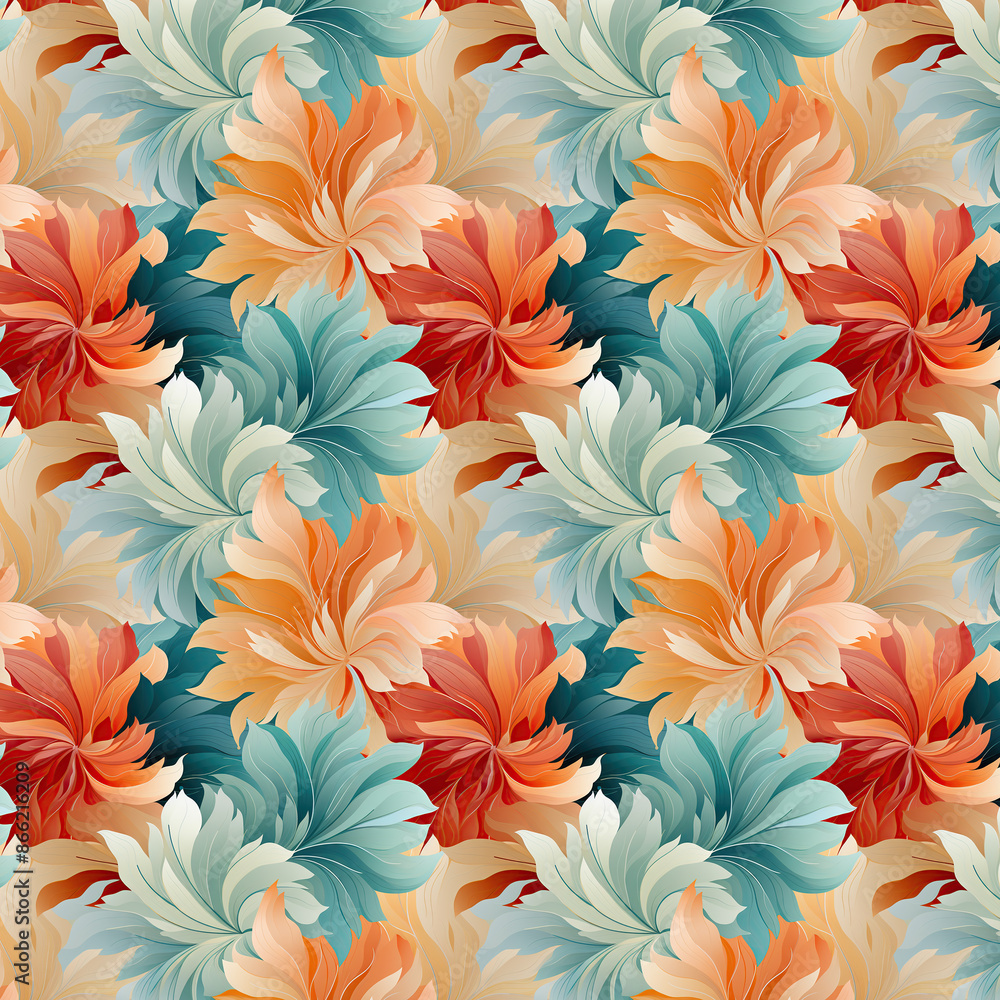 a pattern that portrays flower petals caught in a gentle breeze. Created with generative AI a pattern that portrays flower petals caught in a gentle breeze. Created with generative AI