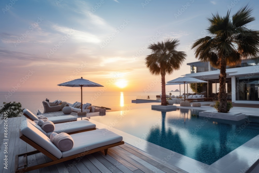 Fototapeta premium Hotel resort architecture furniture building.
