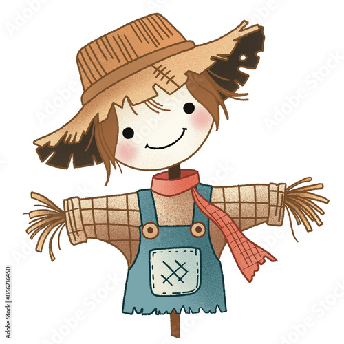 Quadro em tela Cute scarecrow