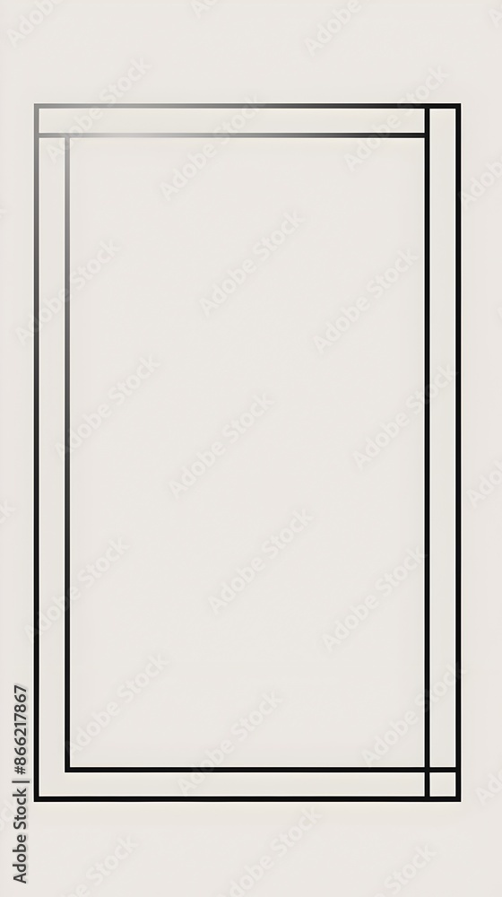 Simple Rectangular Line Frame with Thin Double Borders on White Background Simple Rectangular Line Frame with Thin Double Borders on White Background