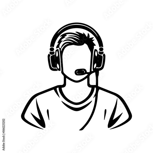 illustration of podcast or broadcasting man 