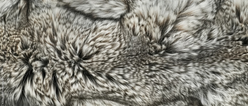 Panoramic close-up, high detail scan of chinchilla fur material, Generative AI Panoramic close-up, high detail scan of chinchilla fur material, Generative AI
