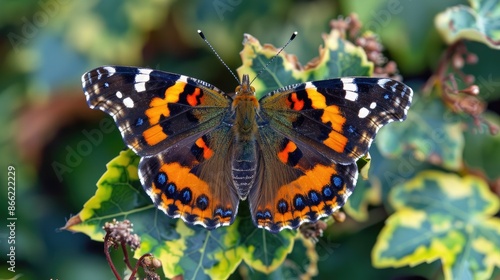Vanessa atalanta A late season butterfly commonly spotted in northern Europe frequently seen sipping nectar from ivy flowers as winter approaches