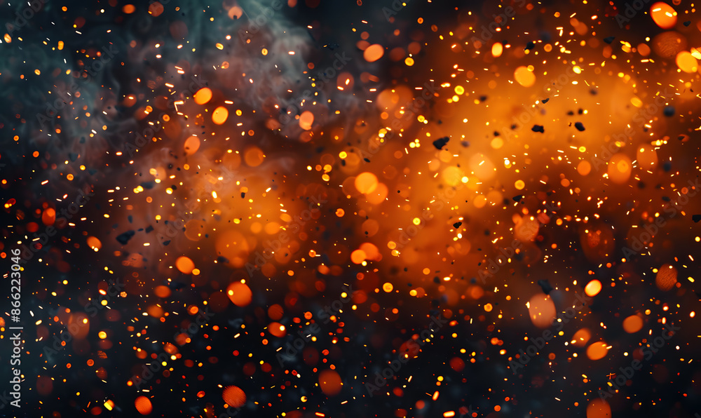 Obraz premium fire spark burn on dark background
