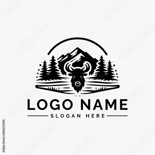 elk creek vector logo design
