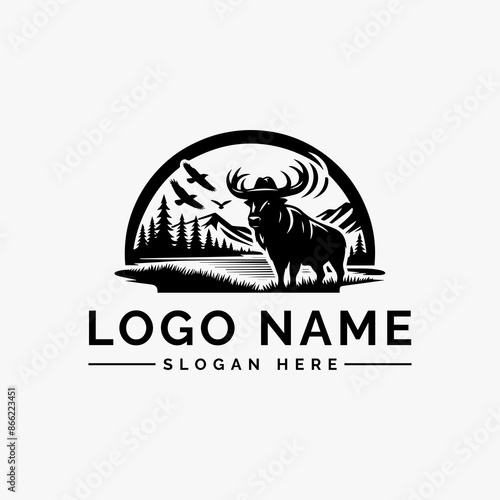 elk creek vector logo design