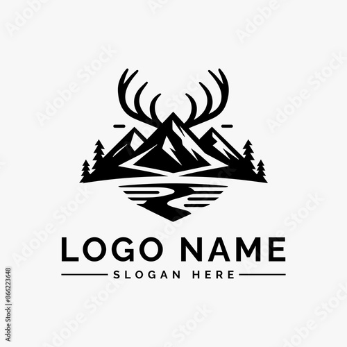 elk creek vector logo design