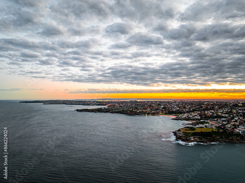 Photography The Shore of the Pacific Ocean at Sydney in Twilight Lights