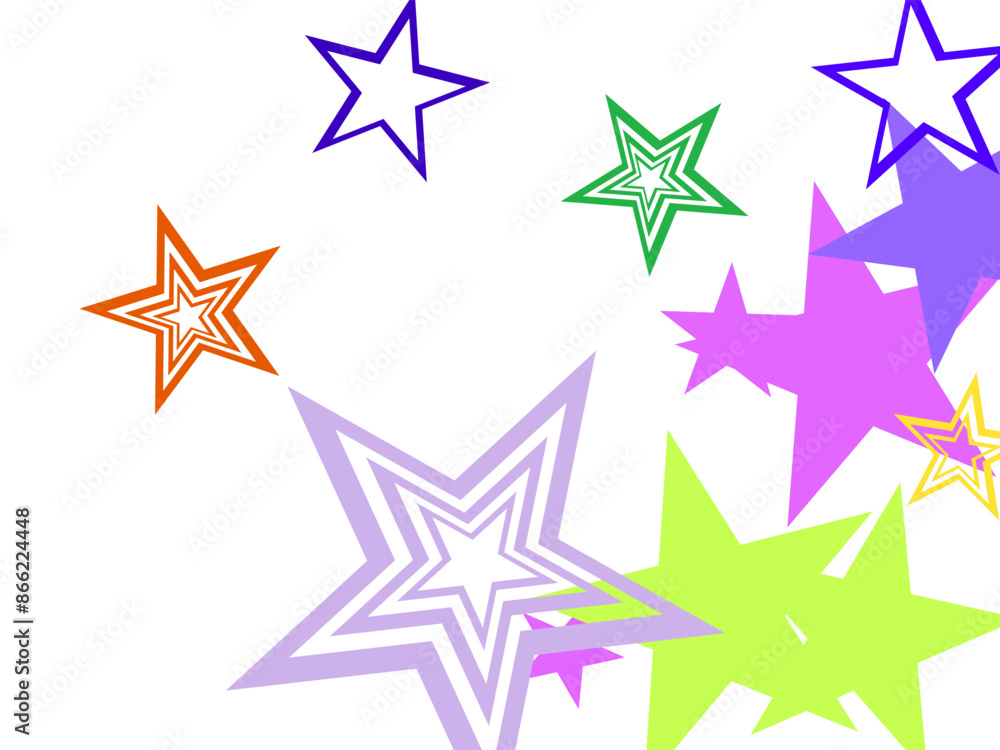 Object fountain organized from random sparcle star pictographs as fireworks. Object fountain organized from random sparcle star pictographs as fireworks.