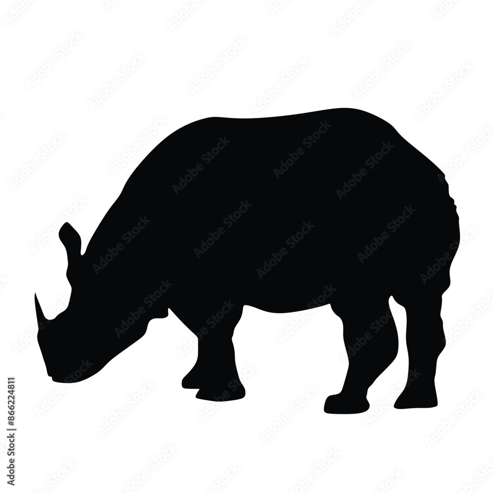 Rhinoceros. Silhouette of rhino. Isolated. Vector illustration. World Rhino Day. 22 September. Rhinoceros. Silhouette of rhino. Isolated. Vector illustration. World Rhino Day. 22 September.